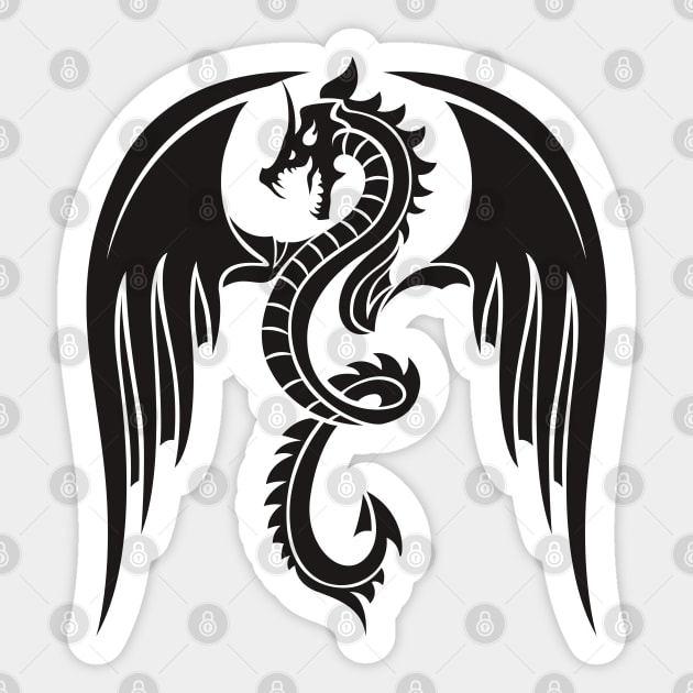 Angry Dragon Sticker by Mako Design 